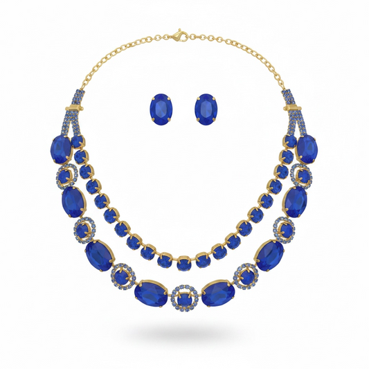 Royal blue choker necklace