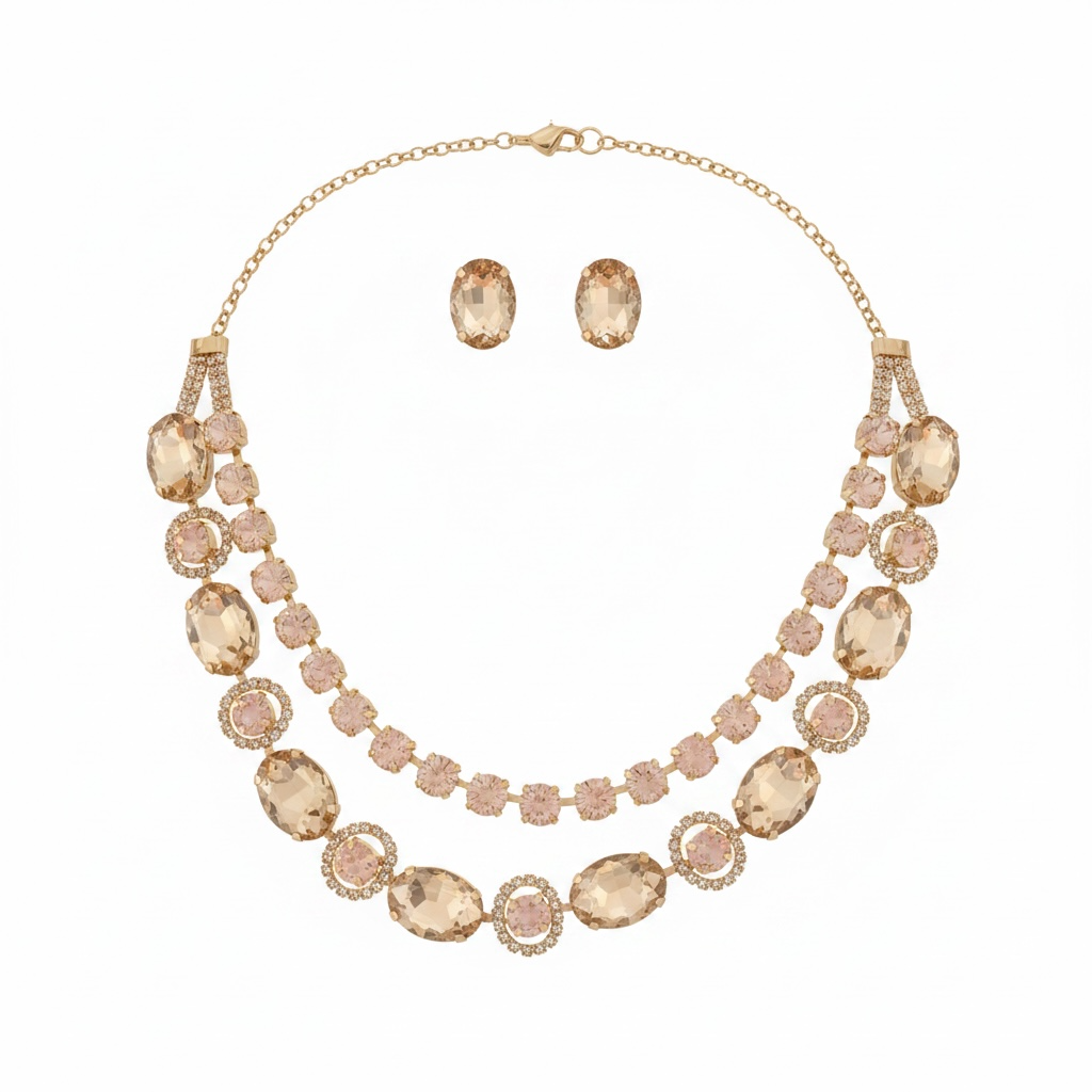Topaz peach choker necklace