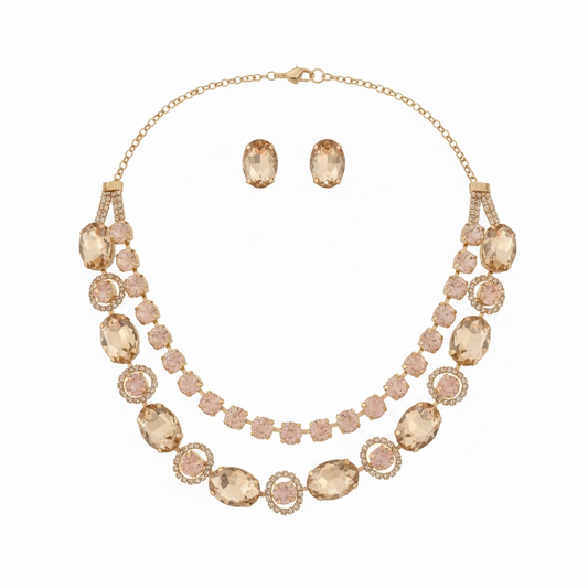 Topaz peach choker necklace