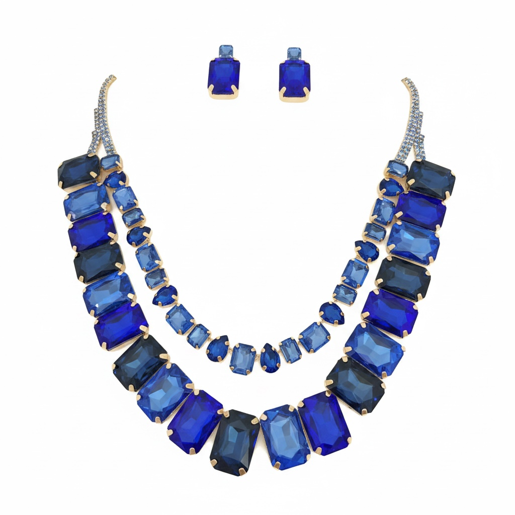 Royal blue 2 tone necklace