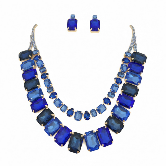 Royal blue 2 tone necklace