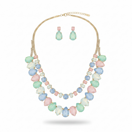 Multi opal drop necklace