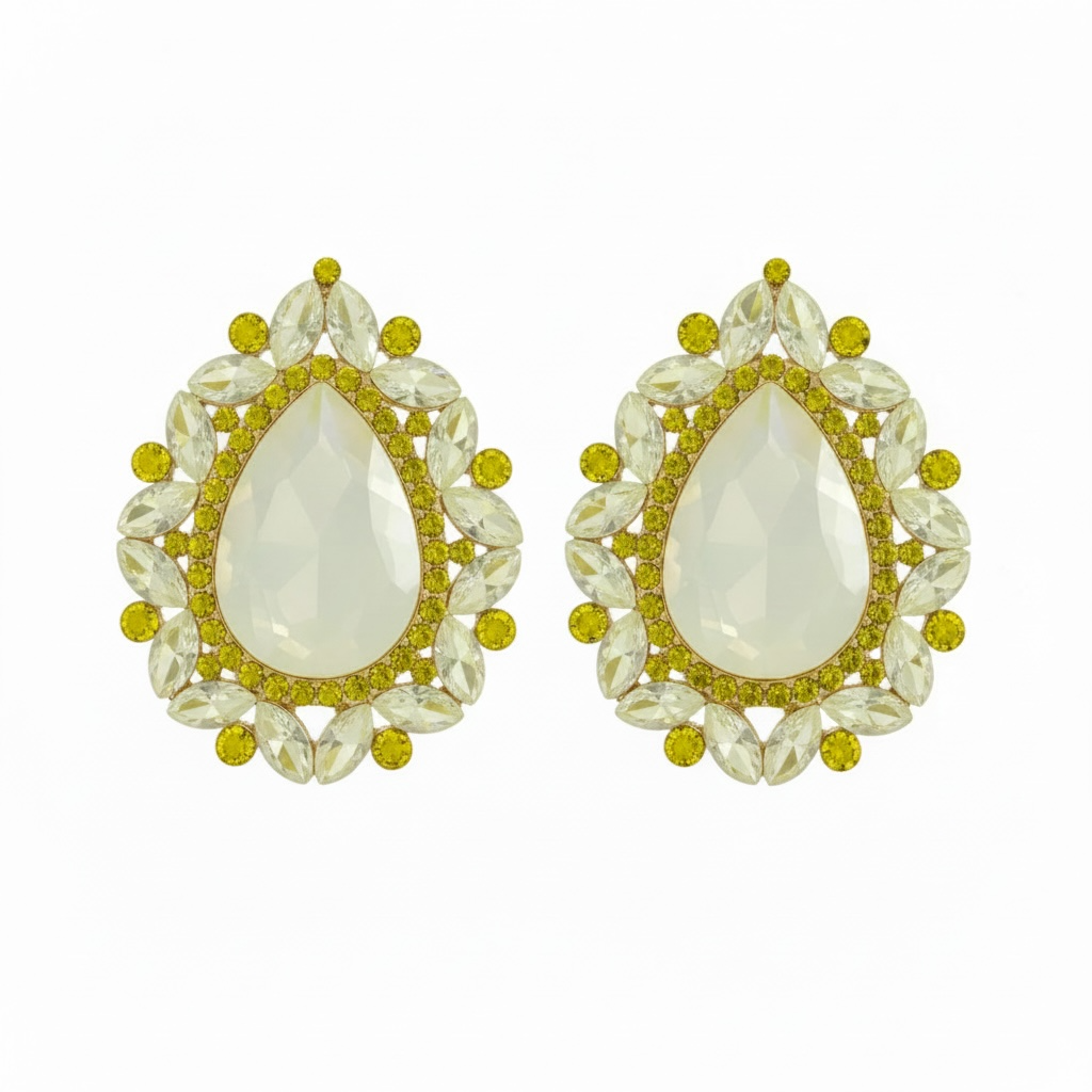 yellow ab opal drop clip ons
