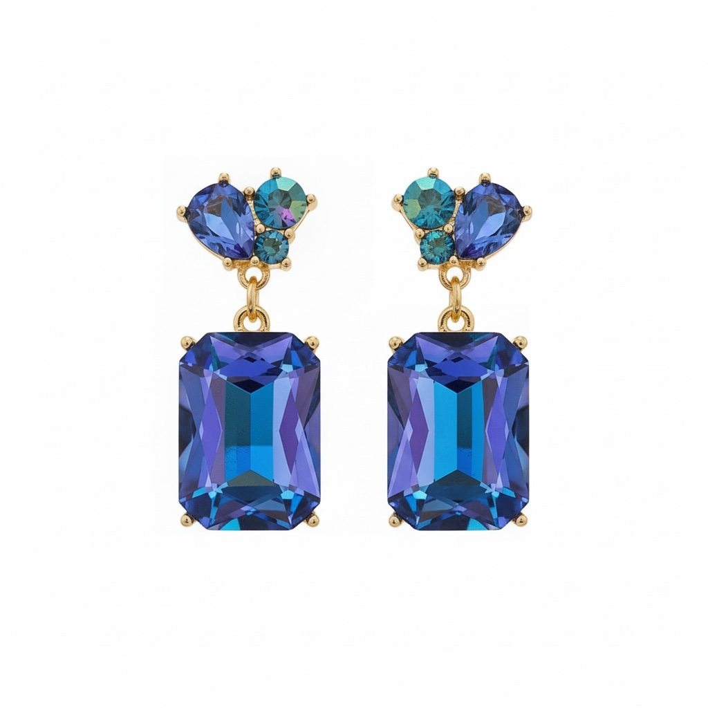 Purple AB rectangle studs