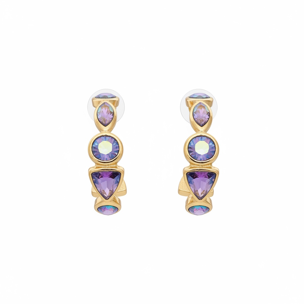 Purple AB half hoop