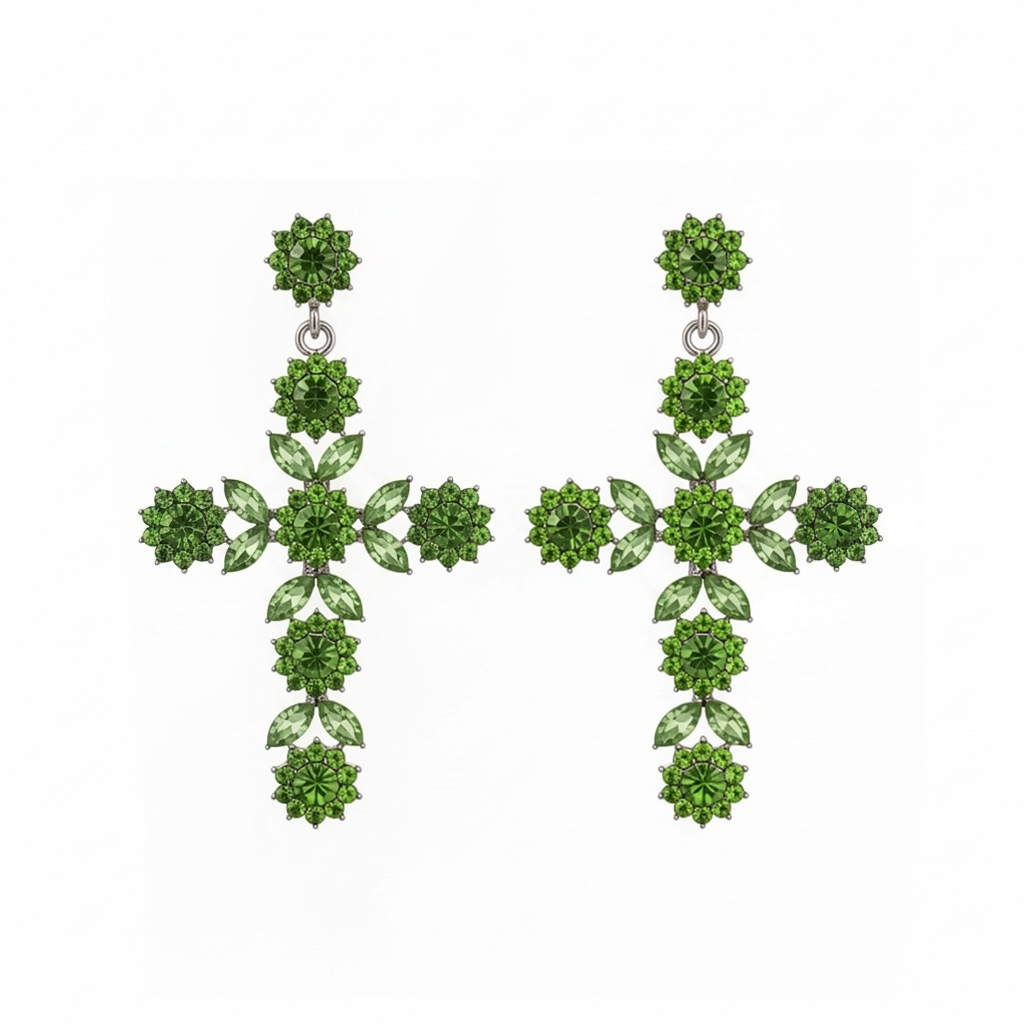 Green crystal cross
