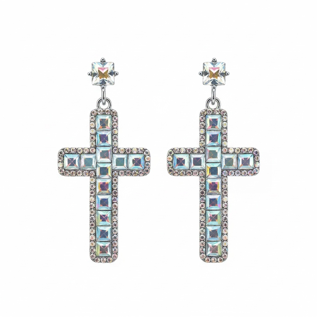 AB cross earrings