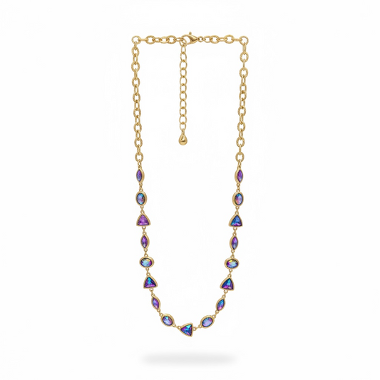 Purple AB multi stone necklace