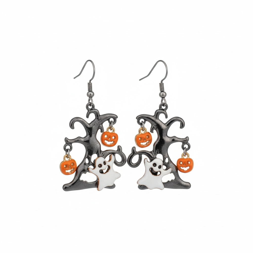 Halloween earrings  tree ghost