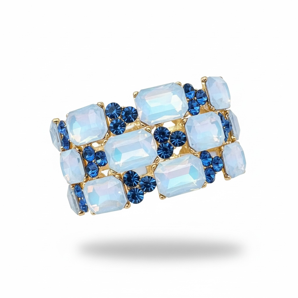 Blue opal rectangle bracelet