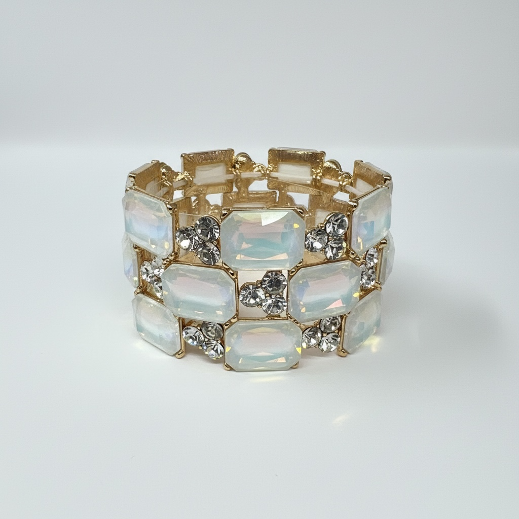 Clear opal rectangle bracelet