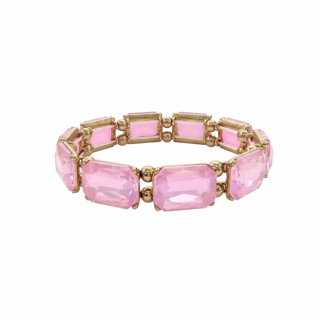 Pink opal dainty bracelet