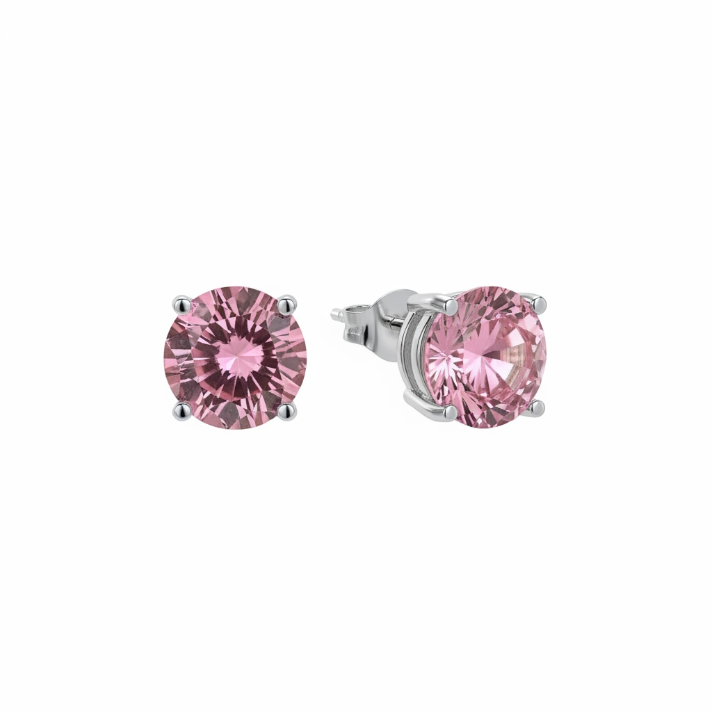 Pink CZ studs