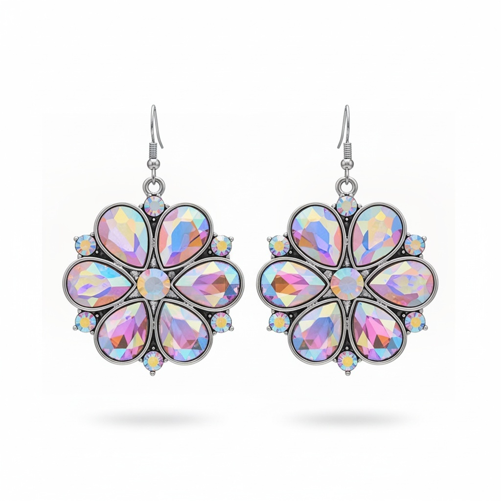 AB flower earrings
