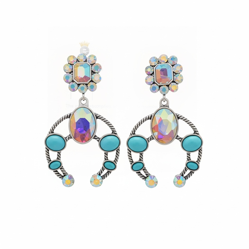 AB horseshoe oval earrings ￼