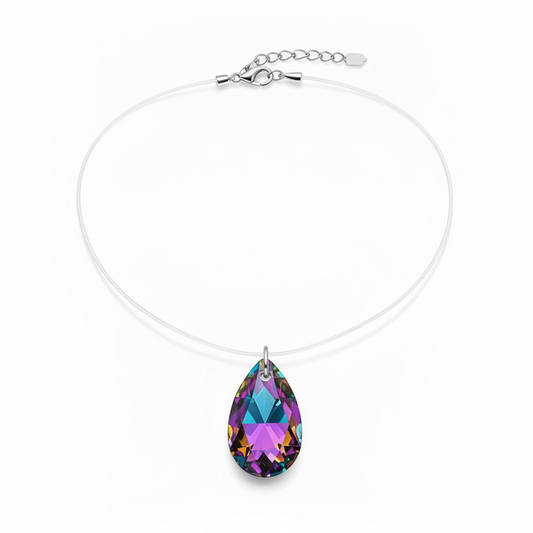Oil slick floating pendent necklace