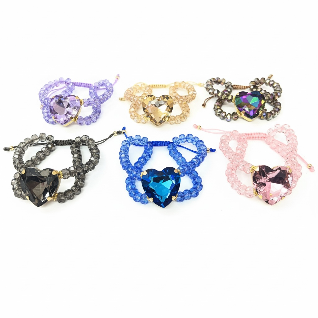 Royal blue adjustable heart crystal bra