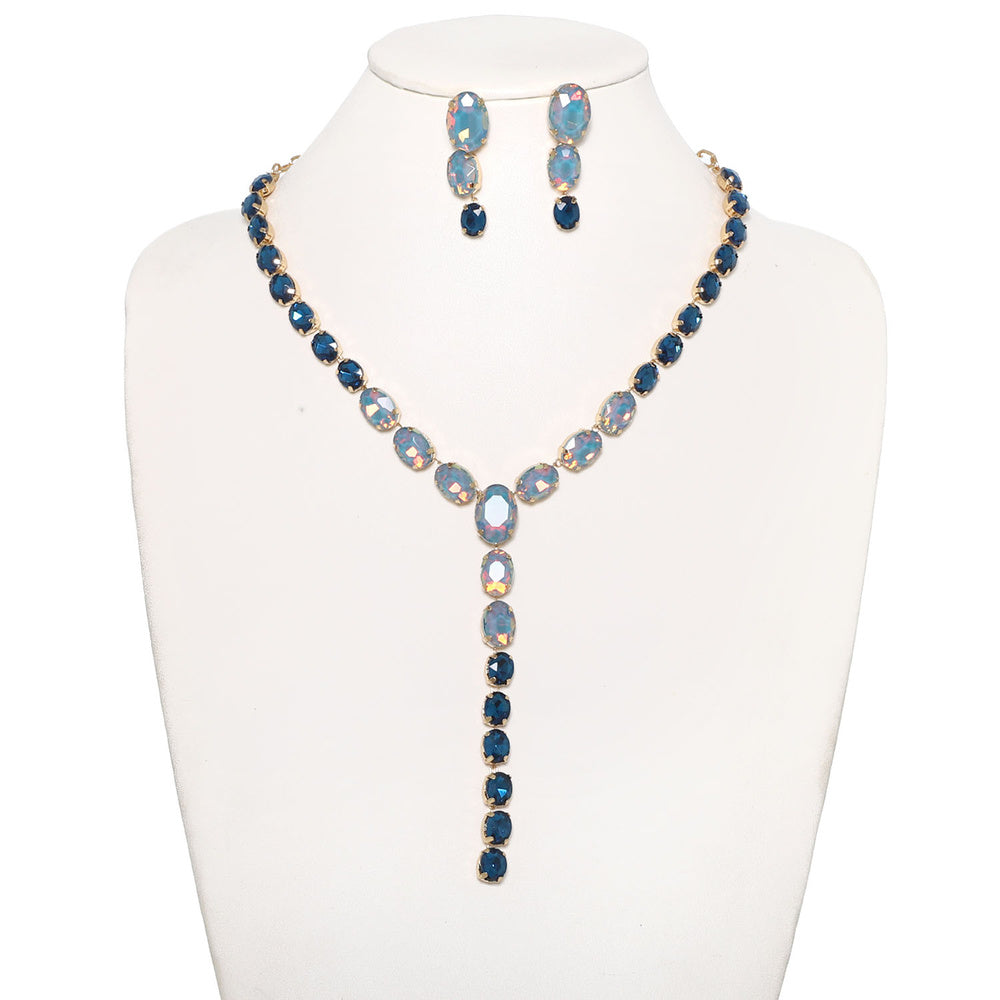 Royal blue opal y necklace