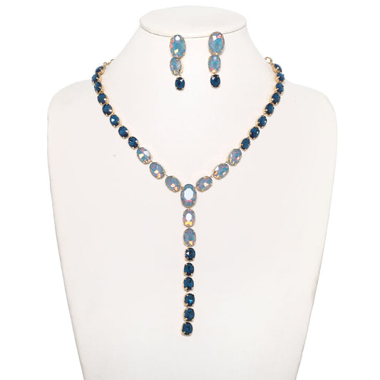 Royal blue opal y necklace
