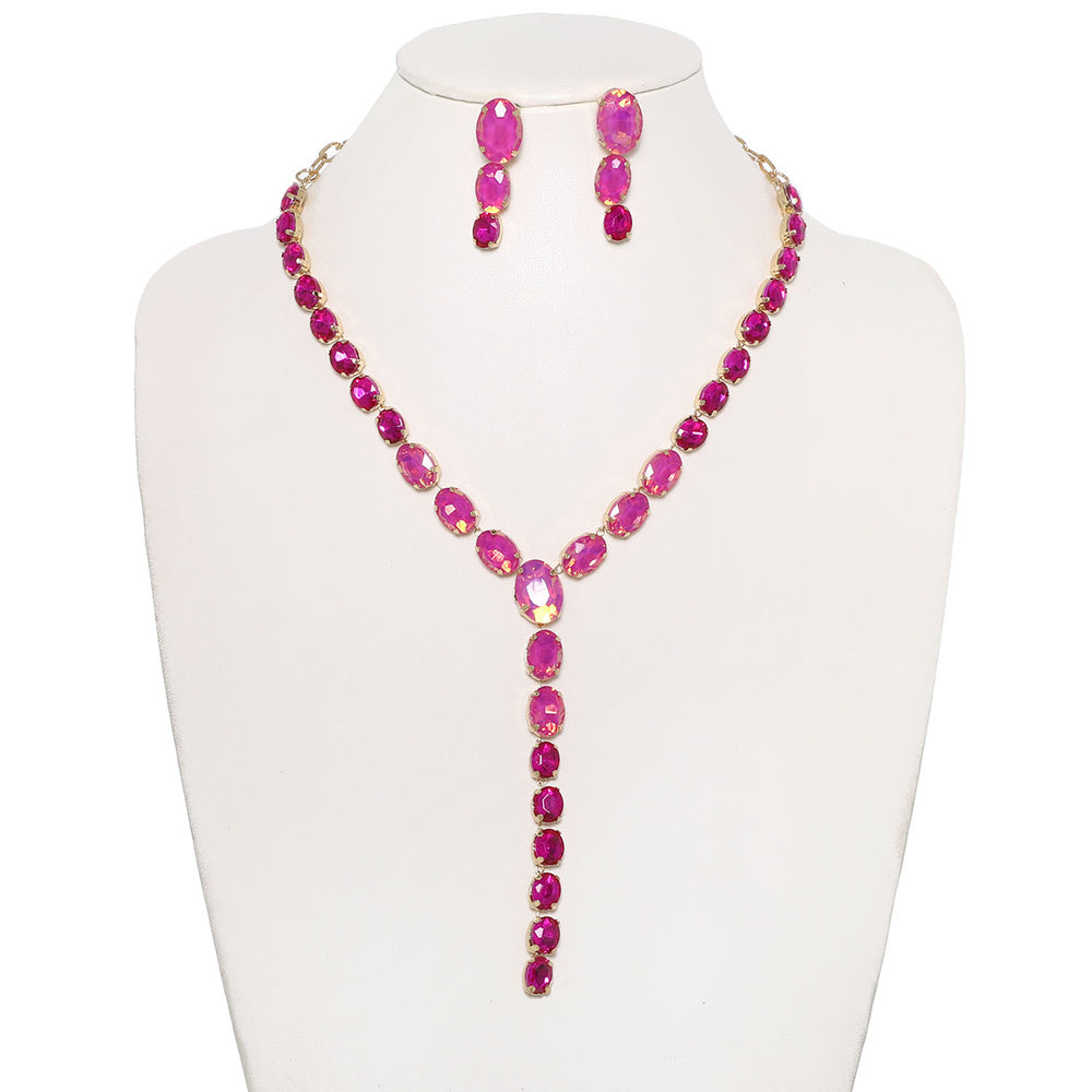 Hot pink opal y necklace