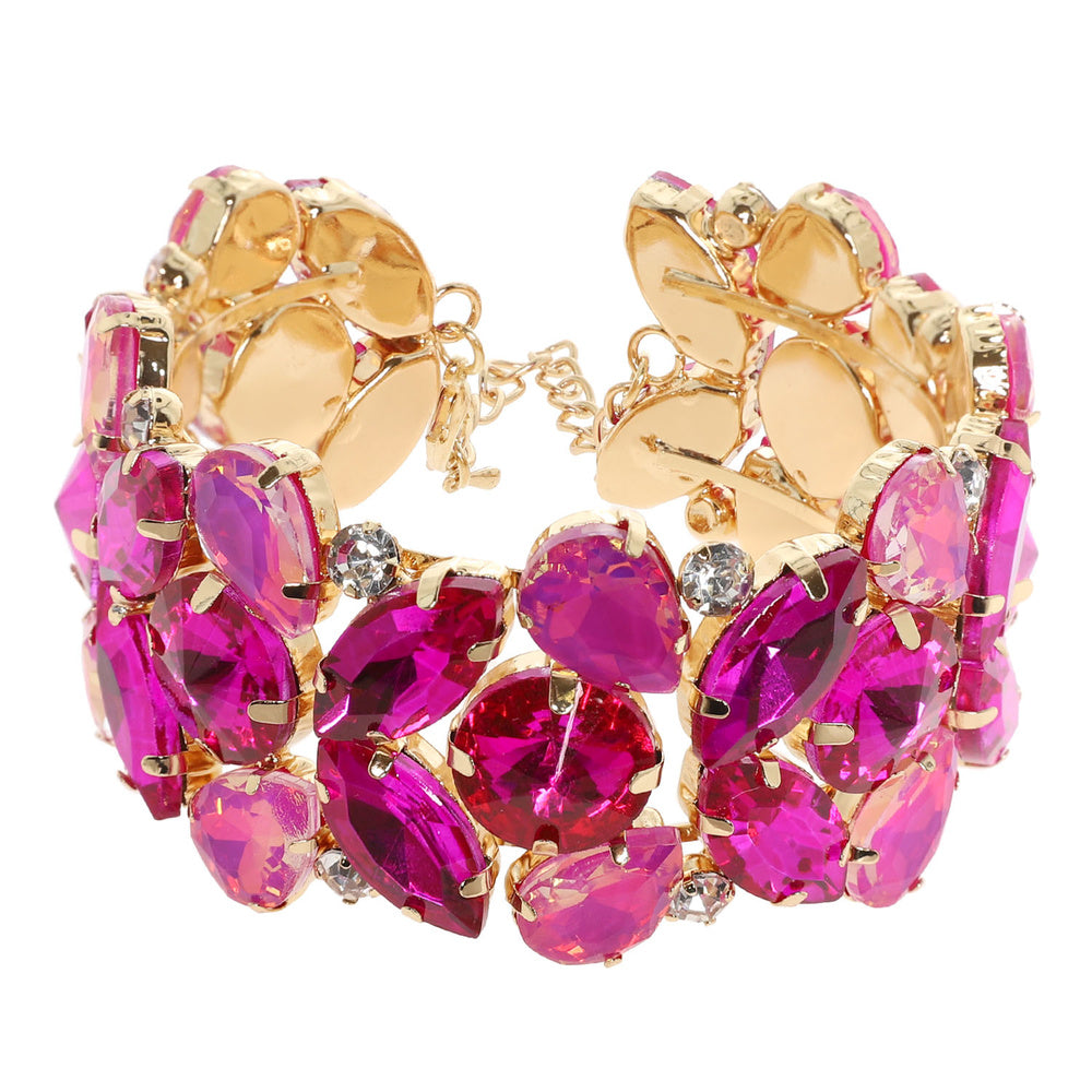 Hot pink opal bracelet