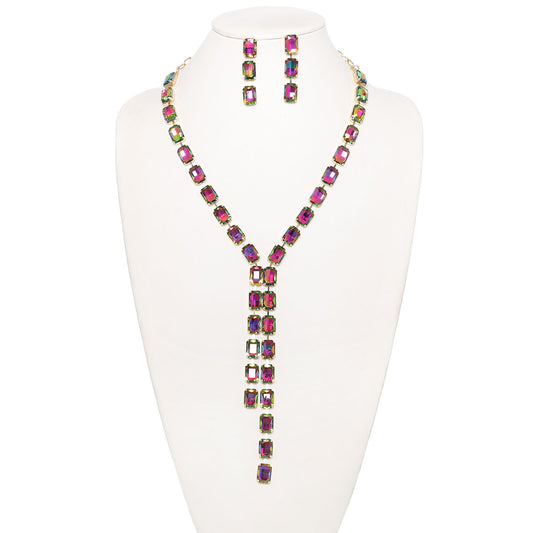 Oil slick split necklace
