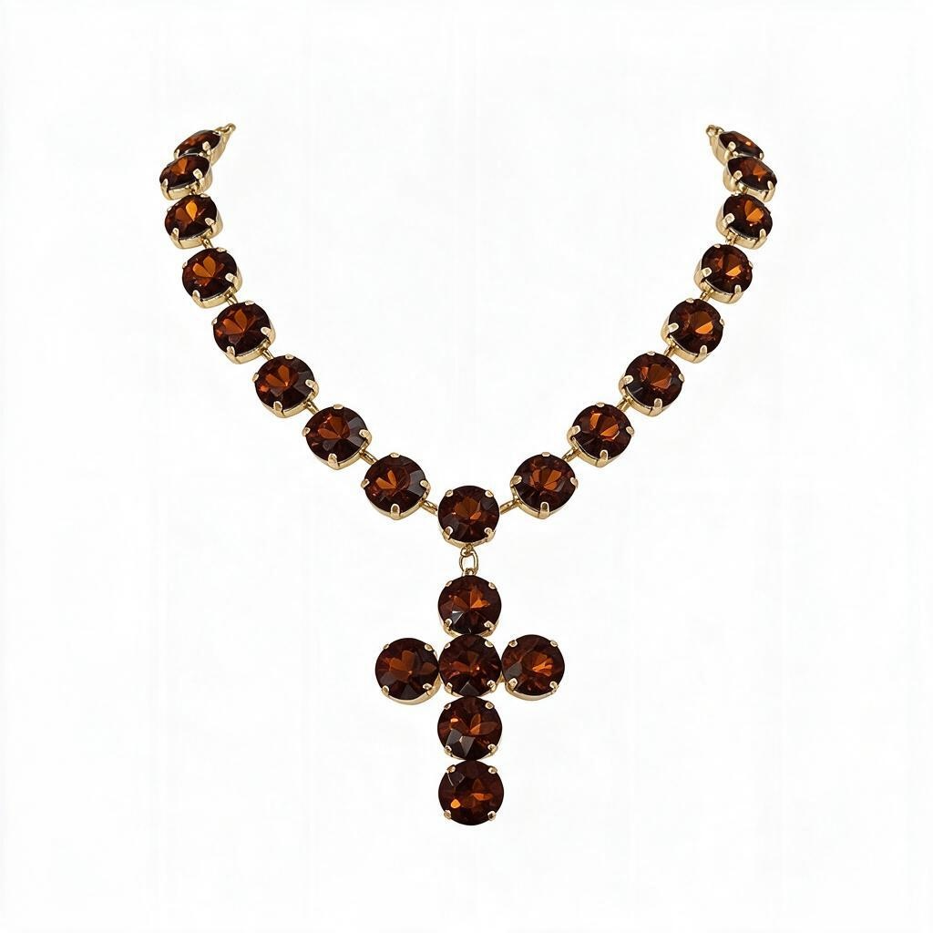 Brown cross necklace