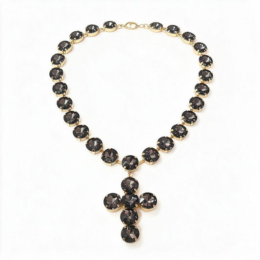 Hemitite cross necklace