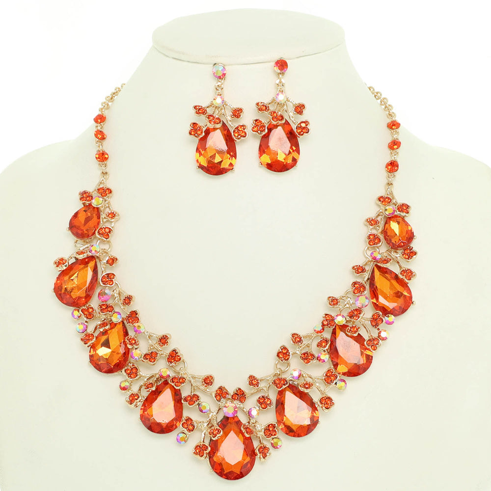 Orange evening Necklace