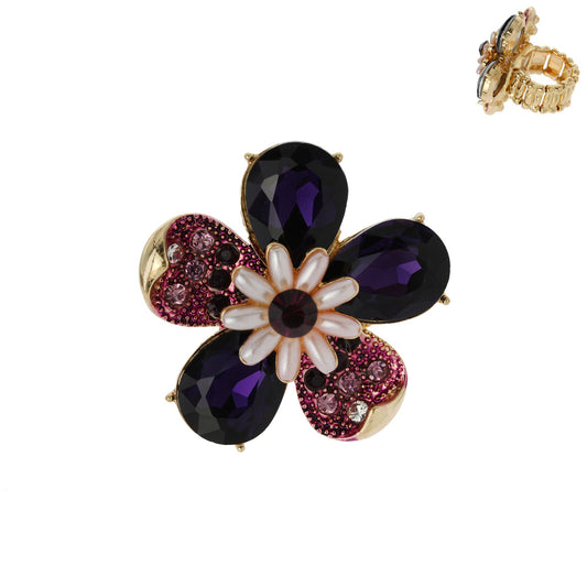 Dark purple flower ring