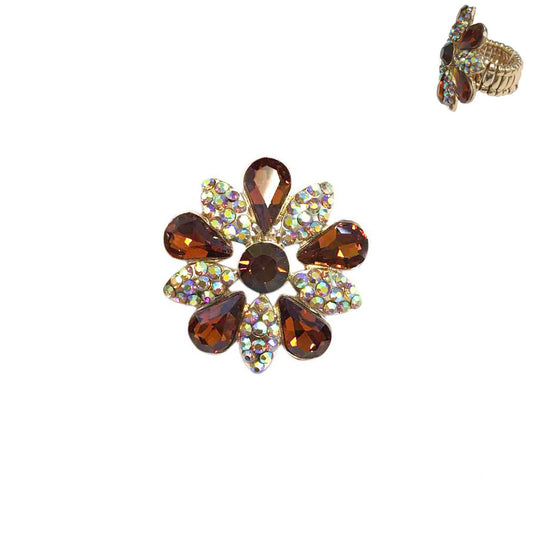 Brown ab flower ring
