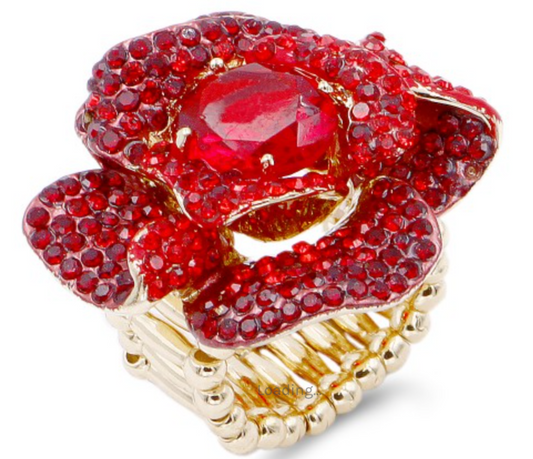 Red Rose Gold Plated Ring
