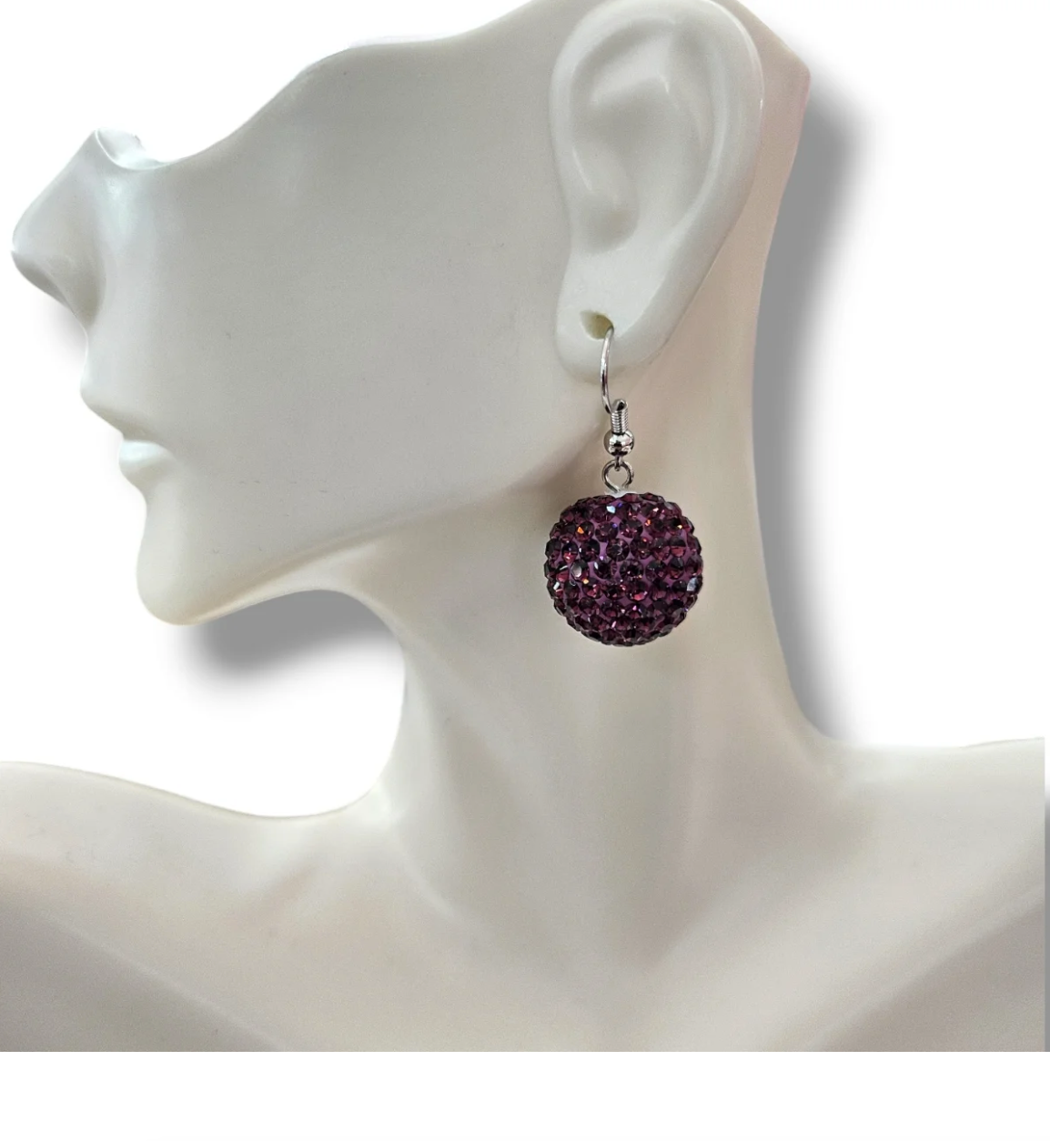Purple Rhinestone earrings