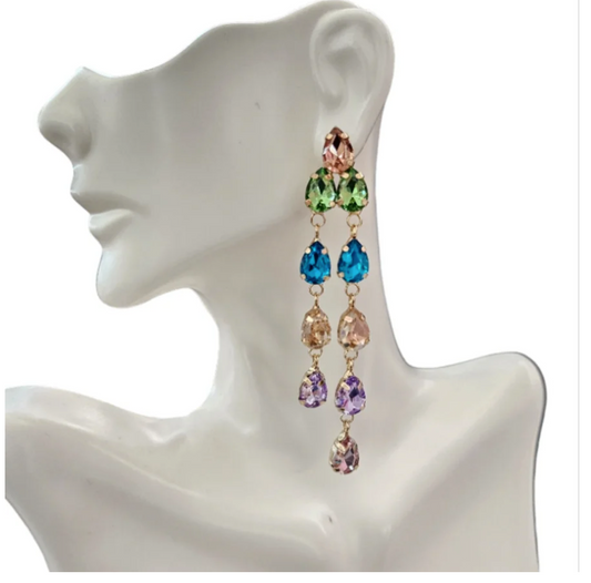 Post Colorful tassle earrings