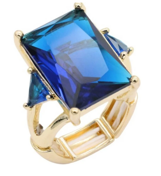 Royal Blue Crystal Zirconia ring