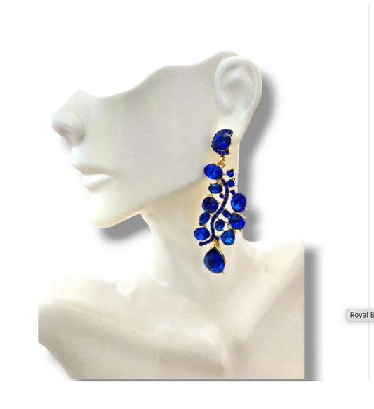 Royal Blue Post Drop Earrings
