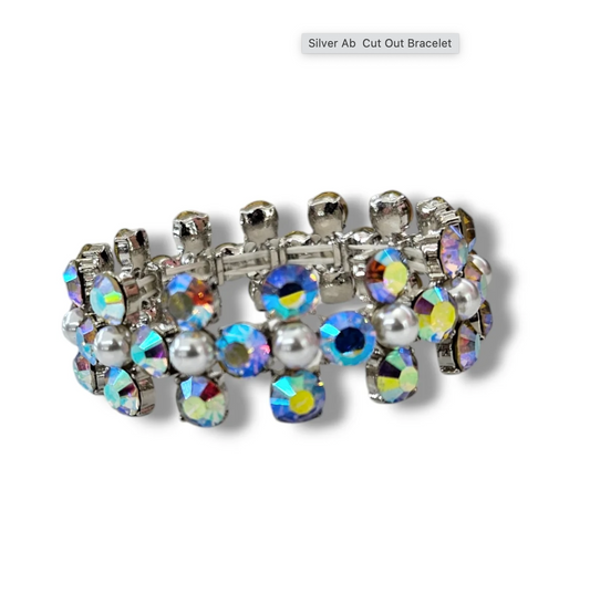 Silver Ab Cut Out Bracelet