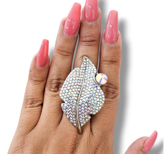 Silver AB Leaf Ring