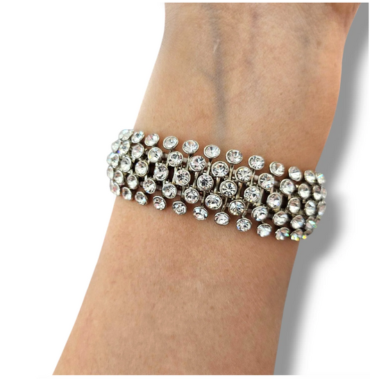Silver Clear Rhinestone Bracelet