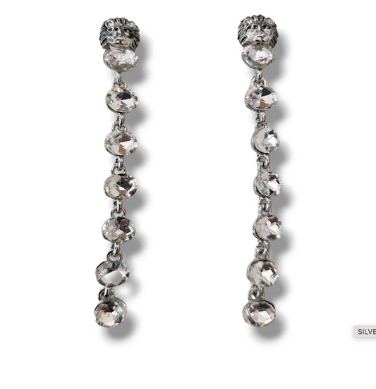Silver Lion Post Earrings