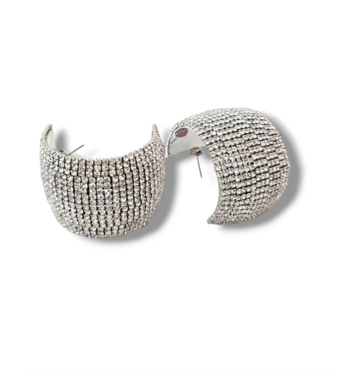Silver Thick Hoops