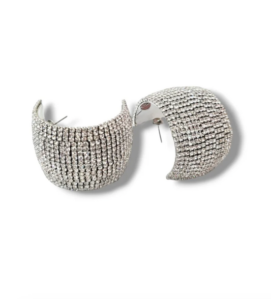Silver Thick Hoops