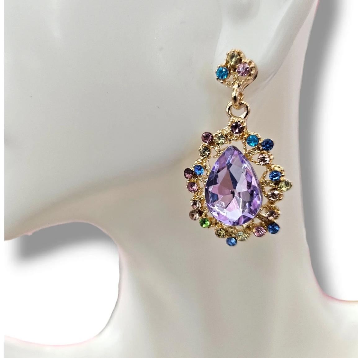 Small Purple Drop Earrings
