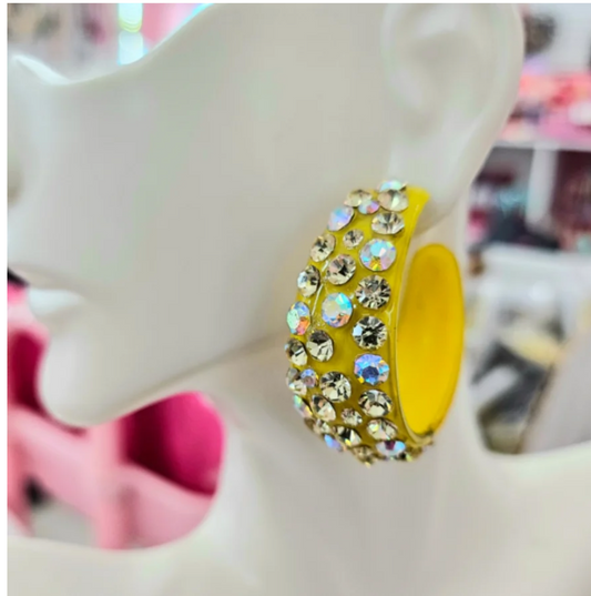 small yellow acrylic hoop
