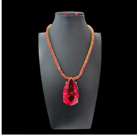 Red Teardrop Necklace