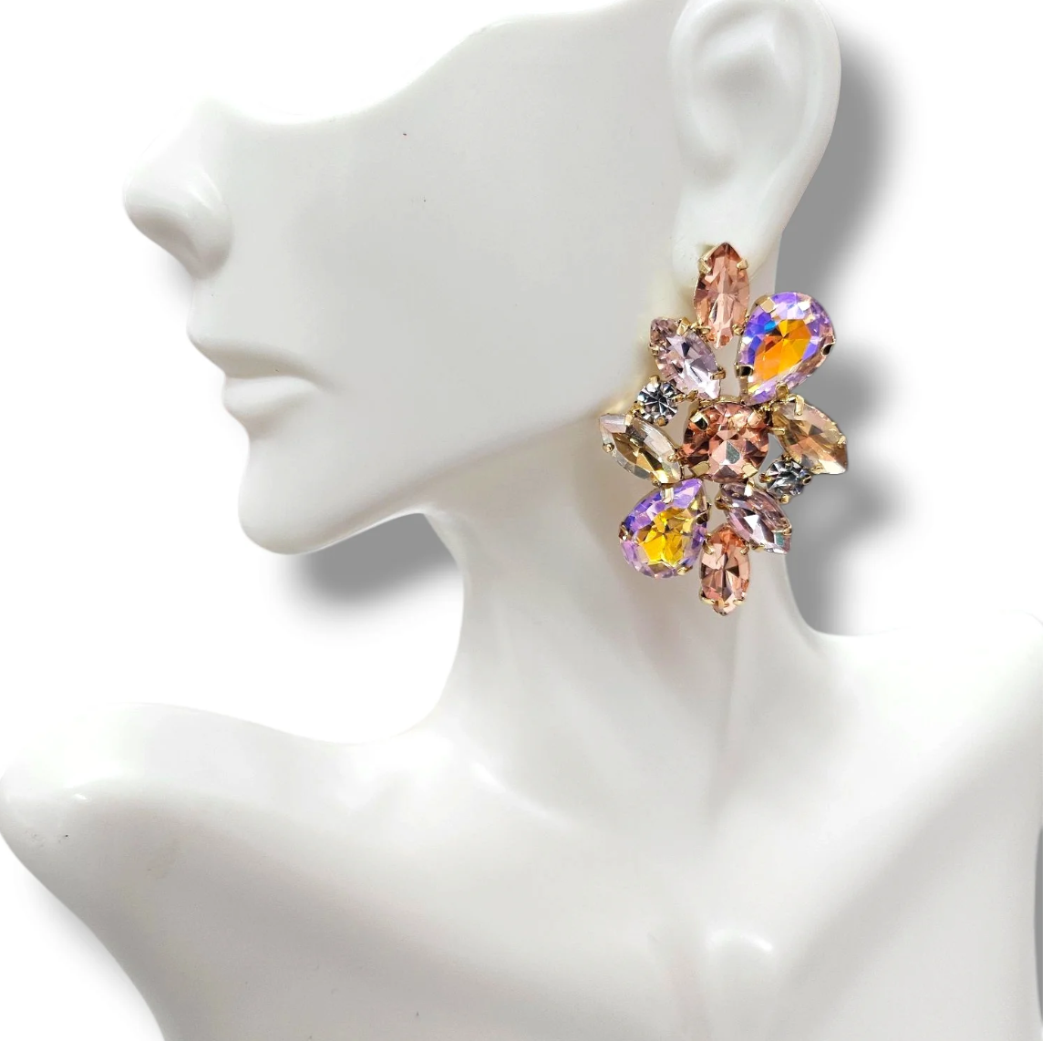 Topaz Peach Studs