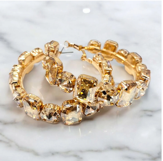 Topaz Crystal Hoop
