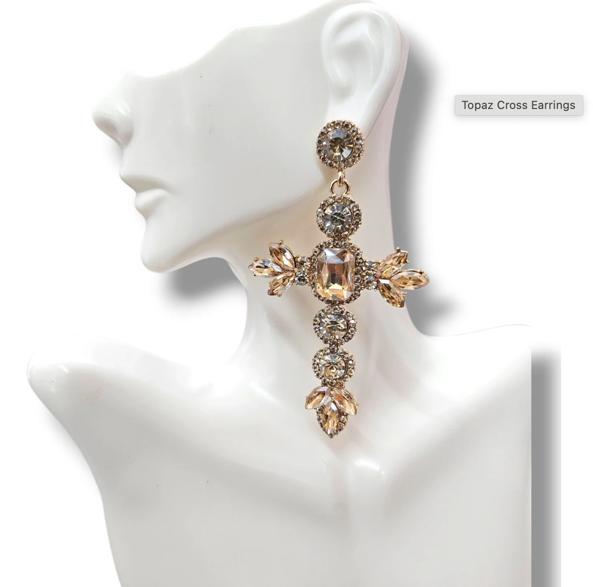 Topaz Cross Earrings