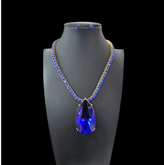 Royal Blue Teardrop necklace