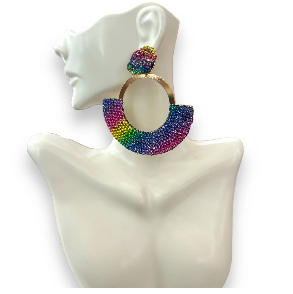 Post Rainbow Disc earrings